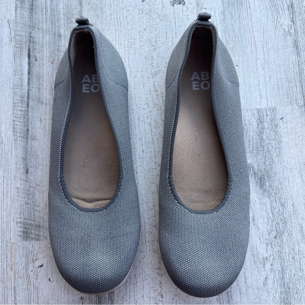 Abeo Women's Cushioned Comfort Slip-in Loafers Flats Grey‎ Fabric Upper Shoe 8